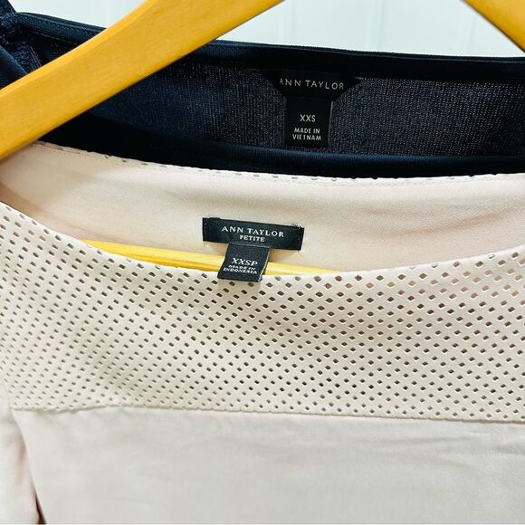 Ann Taylor Dark Navy & Blush Color Long Sleeve Blouses Size XXS - Picture 11 of 11